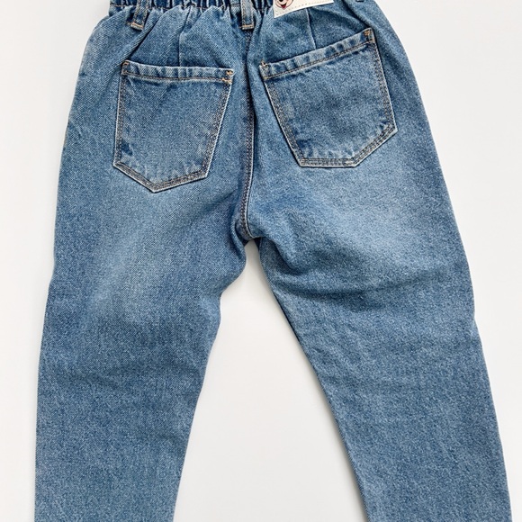 ❗️SOLD ❗️ZARA Kids Disney Minnie Mouse Paperbag Waist Baggy Jeans Blue Size 5 - Picture 2 of 4